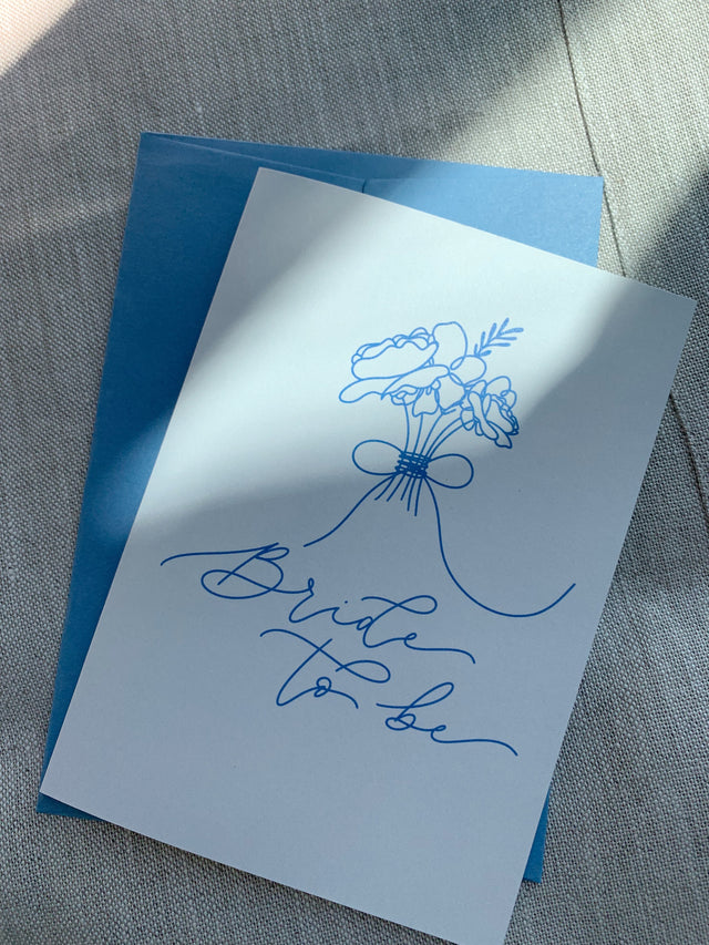 Bride To Be Blue Greeting Card