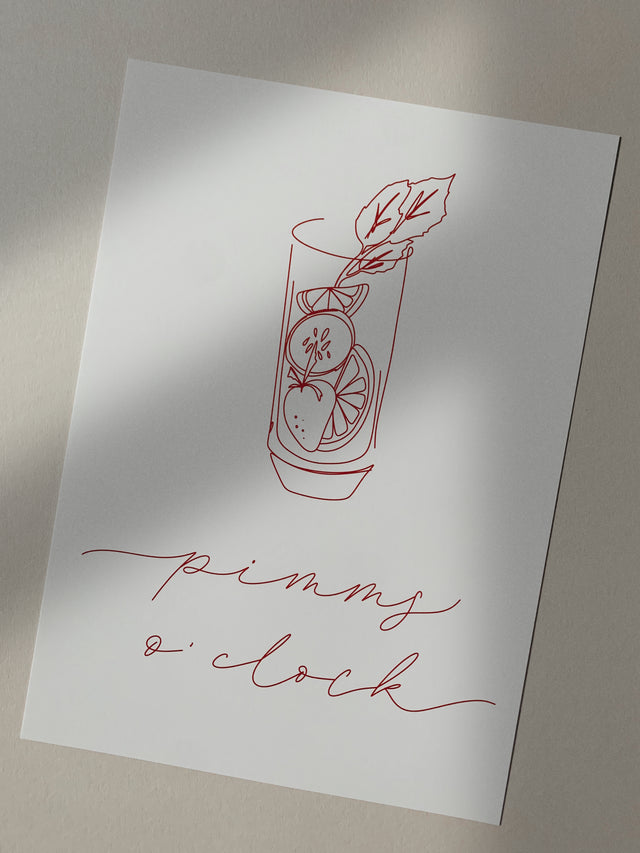 Pimms O'Clock A4 Print