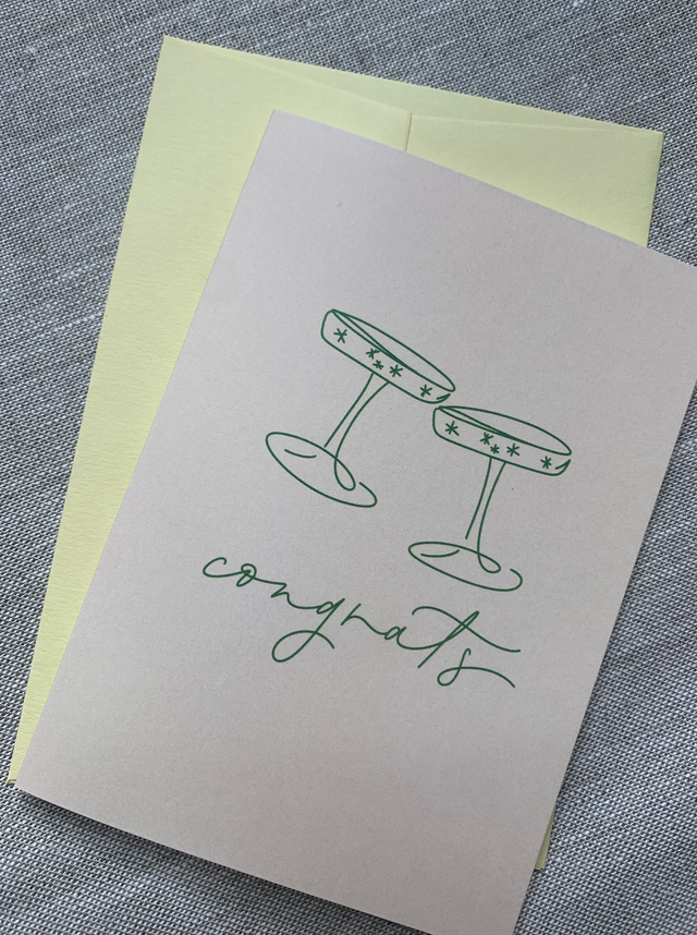 Congrats Champagne Glass Greeting Card