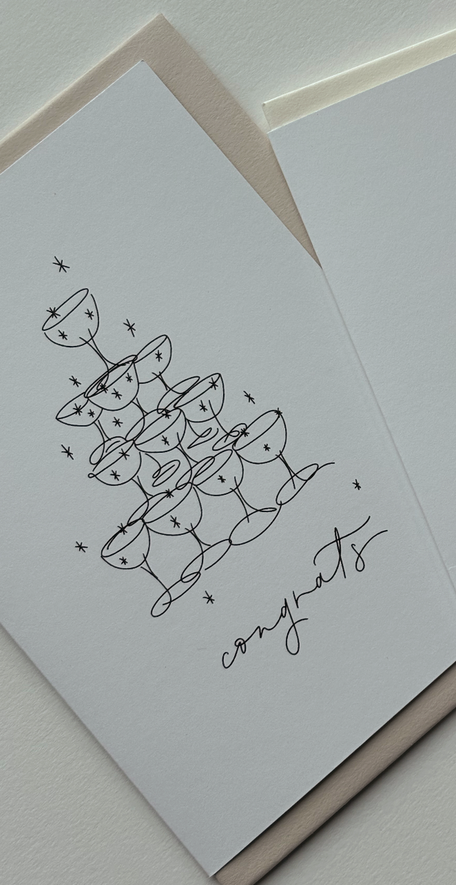 Congrats Wedding Champagne Tower Greeting Card