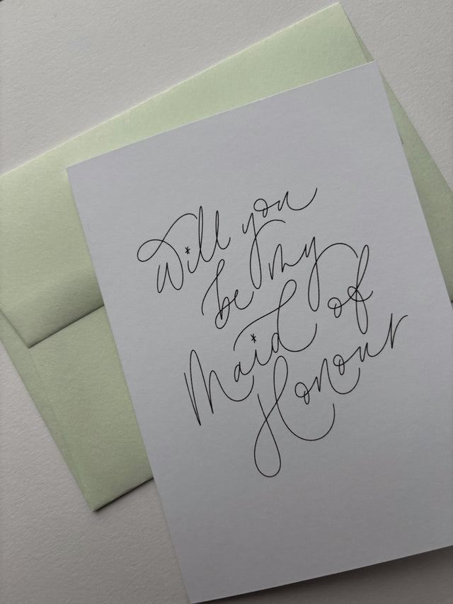 Will you be my Maid of Honour Greeting Card