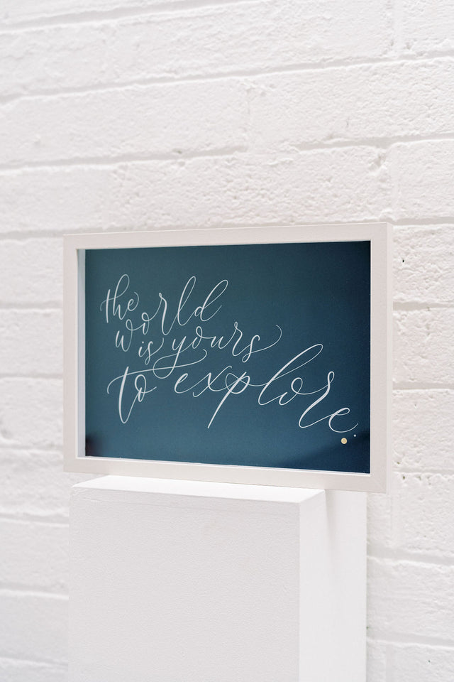 'The world is yours to explore' Framed Print