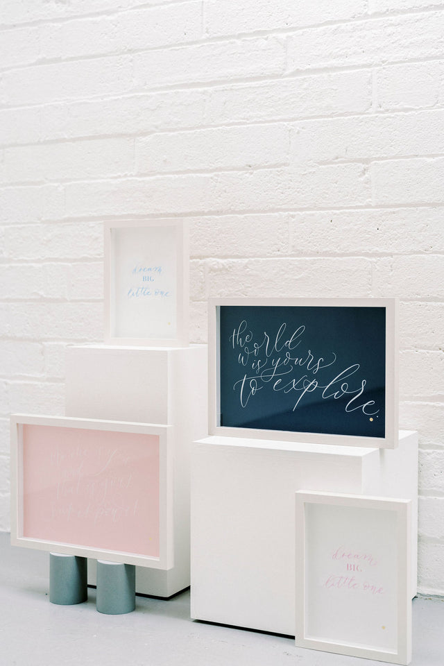 'Dream big little one' Framed Print, Pink