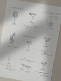 Cocktails A4 Print