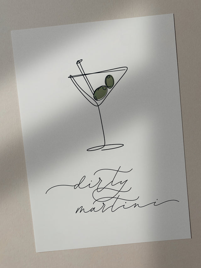 Dirty Martini A4 Print