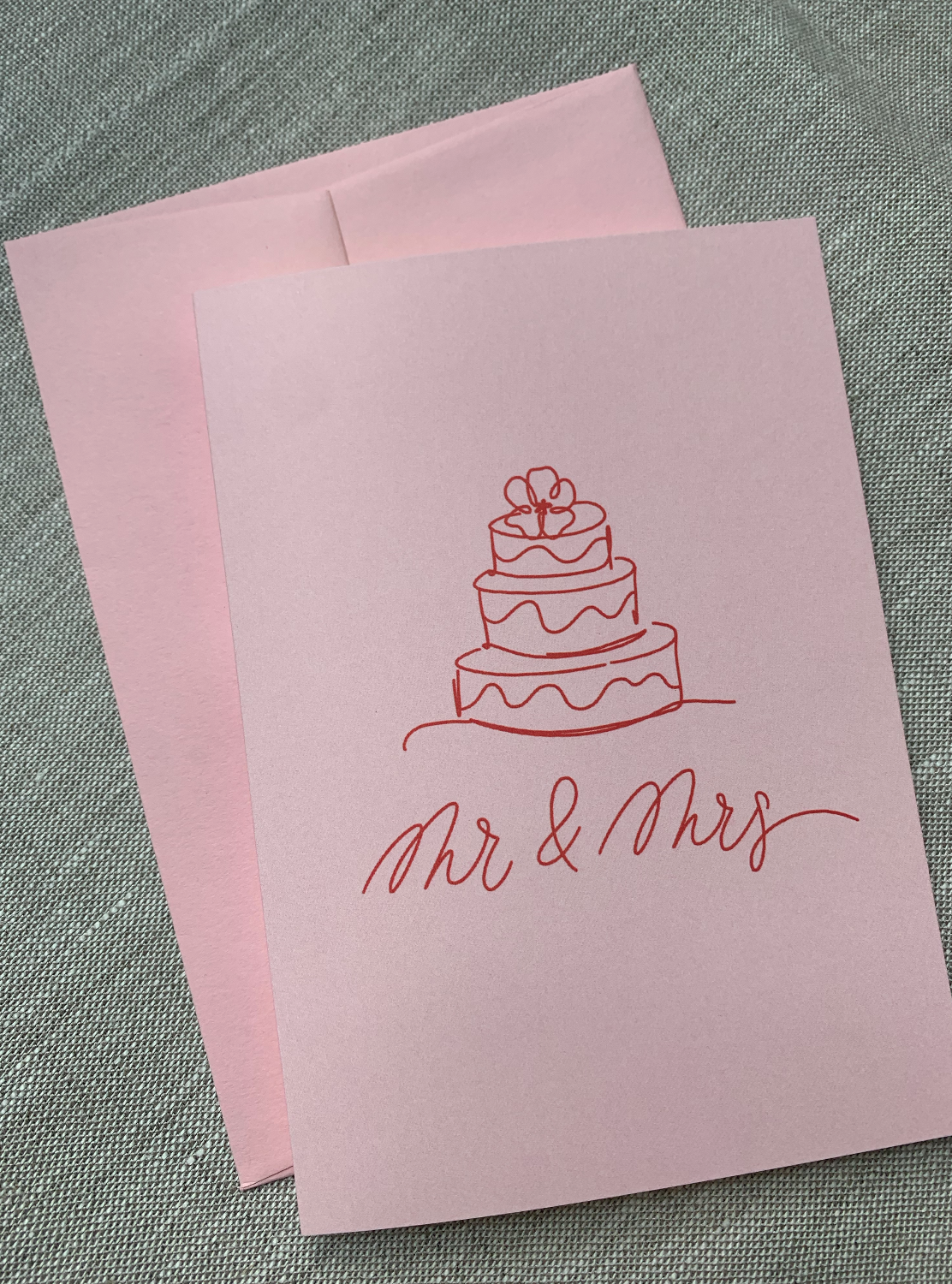 Mr & Mrs Wedding Cake Greeting Card