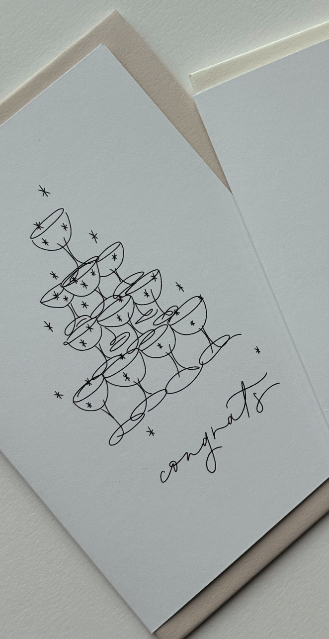 Congrats Wedding Champagne Tower Greeting Card