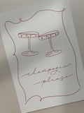 Limited Edition Champagne A4 Print Red