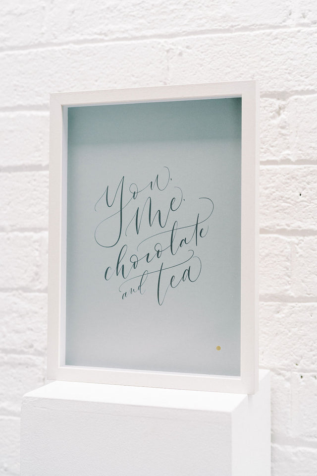 'You, me, chocolate and tea' Framed Print