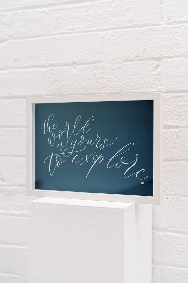 'The world is yours to explore' Framed Print